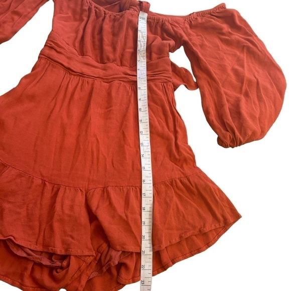 Lulu’s Bohemian Puff Sleeve Backless Bow Flounce Romper Women’s Small Western - Picture 15 of 16